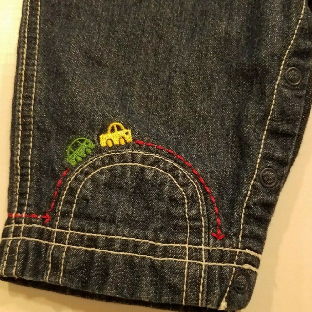 Vintage Gymboree 2001 Cars Denim Romper 3-6M Boys - Picture 4 of 9
